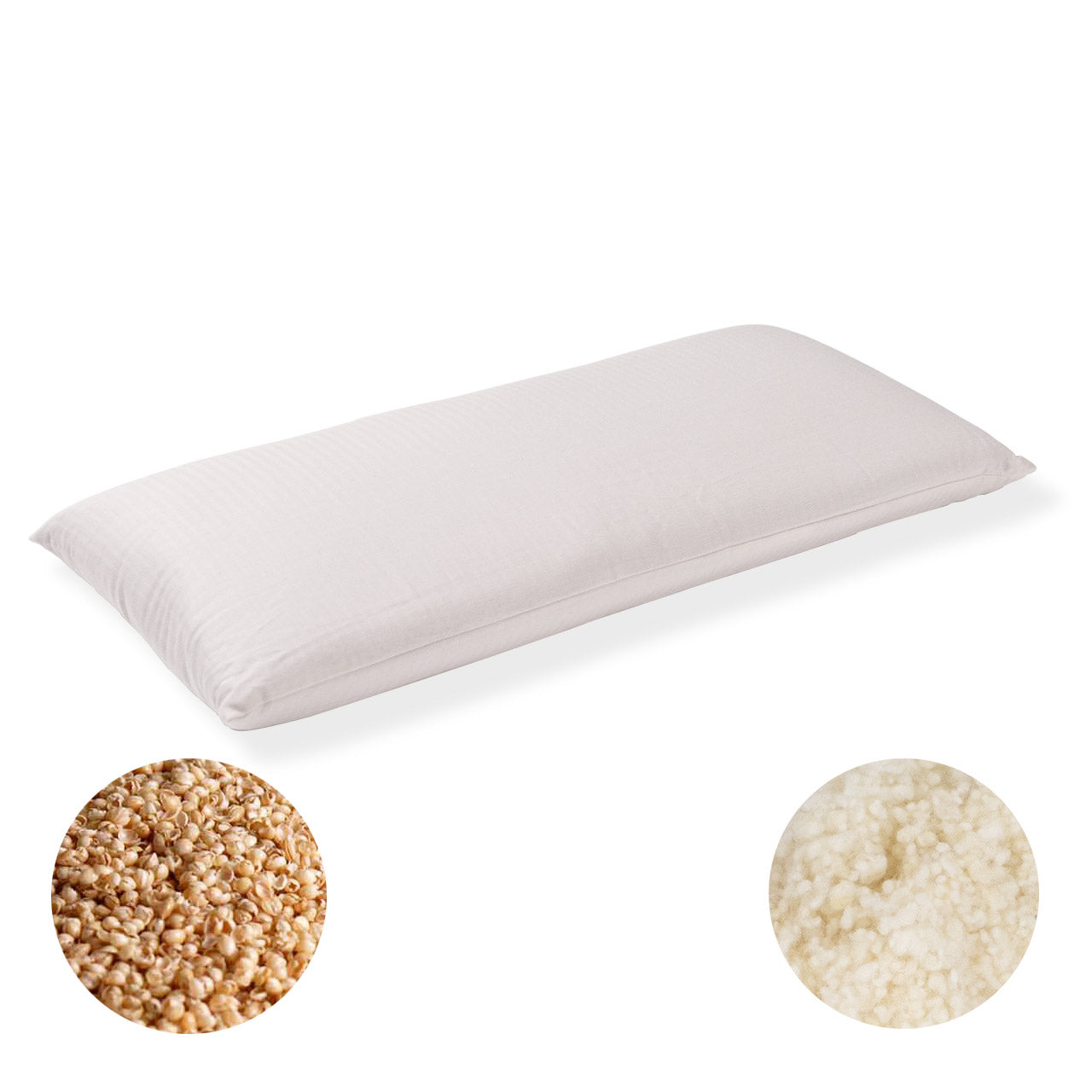 Speltex 2-Kammer Kopfkissen mit Bio Hirse / Bio Schafwolle Füllung