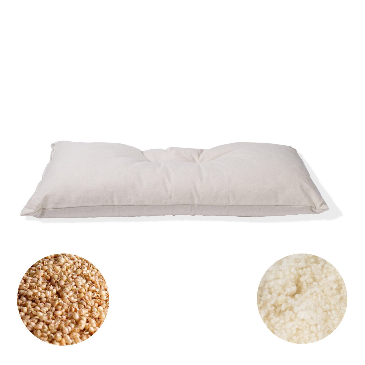 Speltex ergonomisches 2-Kammer Kopfkissen mit Bio Schafwolle / Bio Hirse Füllung