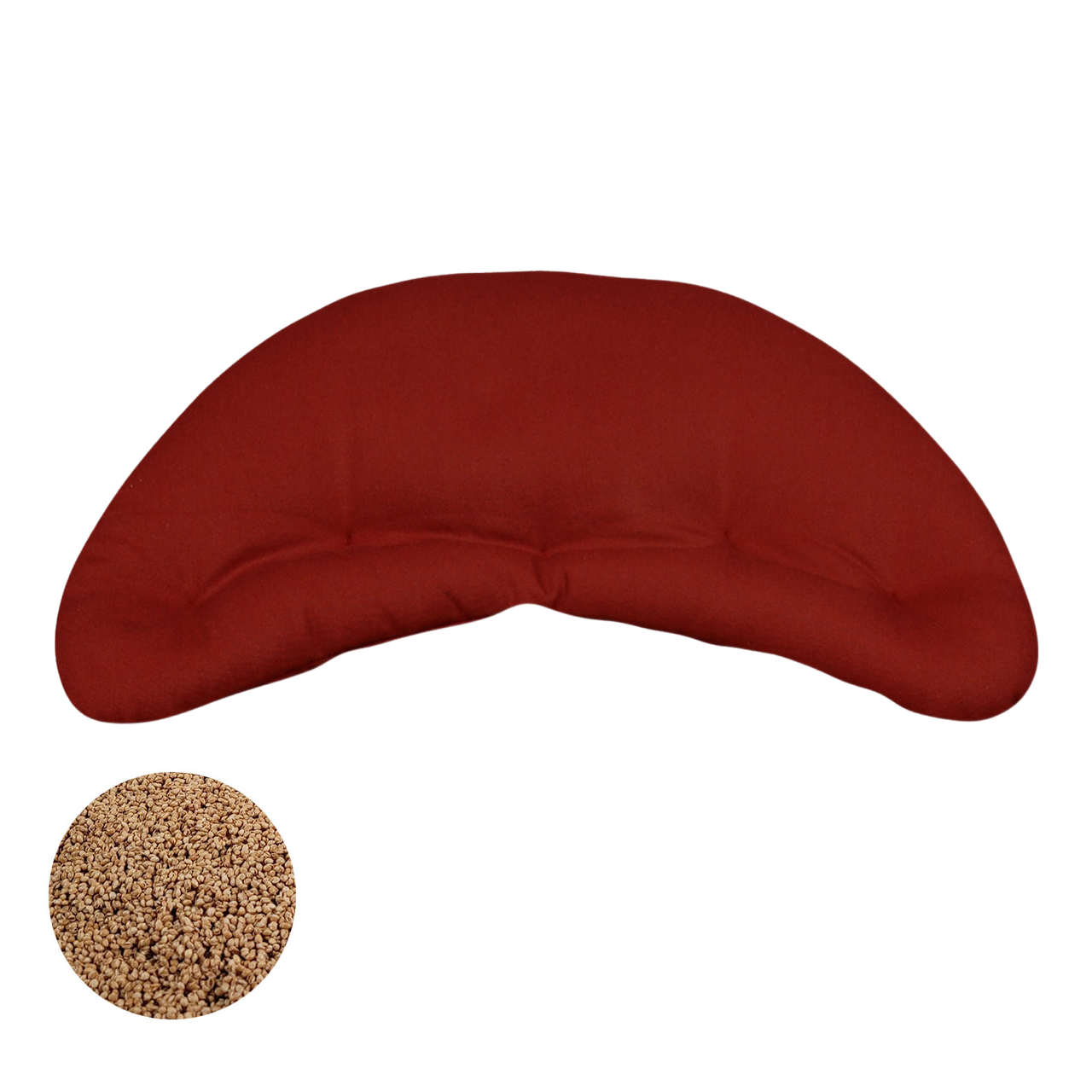 Speltex Halbmond Meditationskissen mit Bio Hirseschalen Füllung