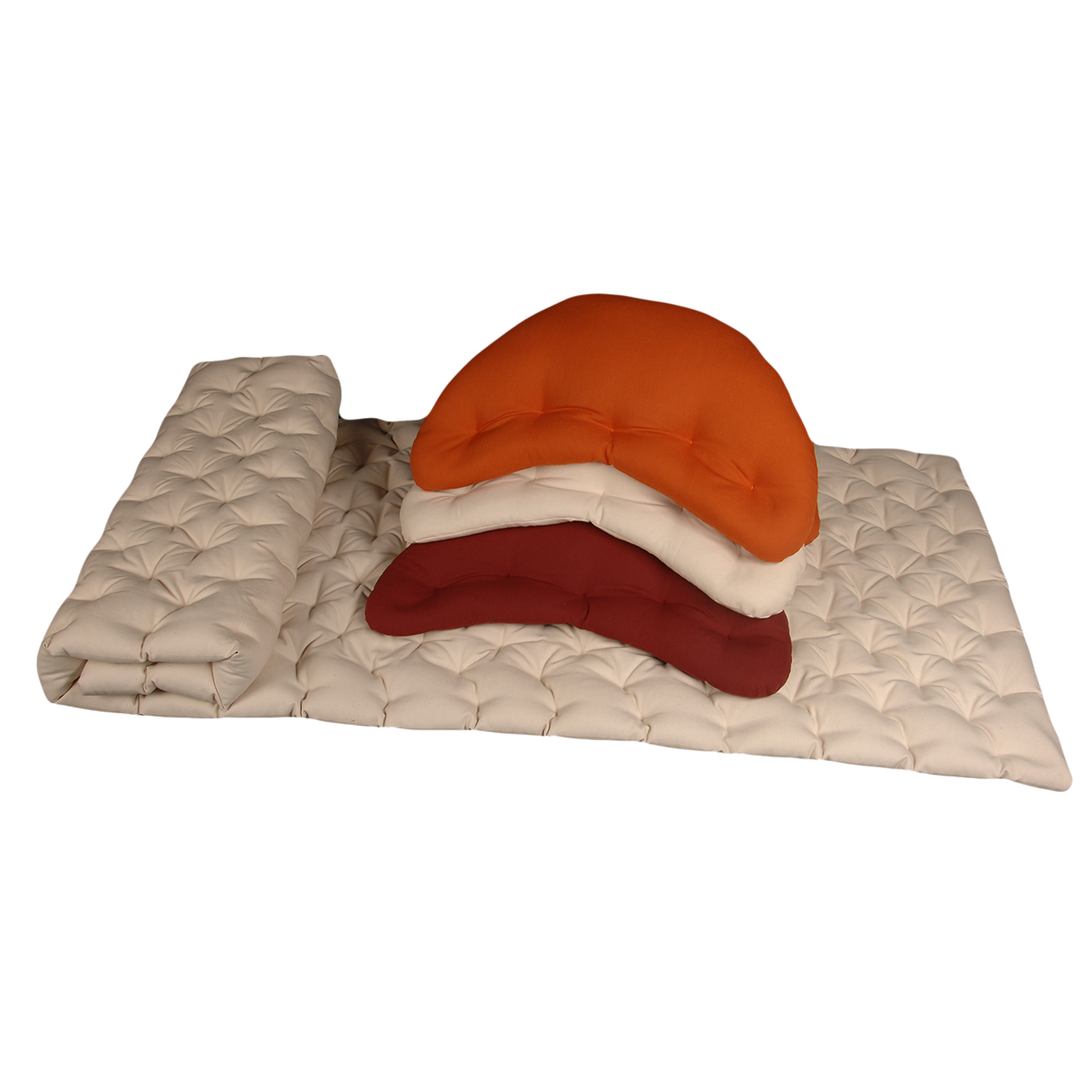 Speltex Halbmond Meditationskissen mit Bio Hirseschalen Füllung