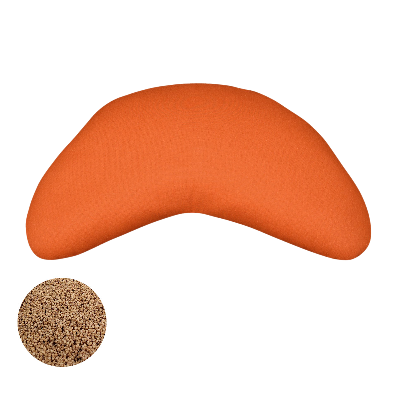 Speltex Halbmond Meditationskissen mit Bio Hirseschalen Füllung