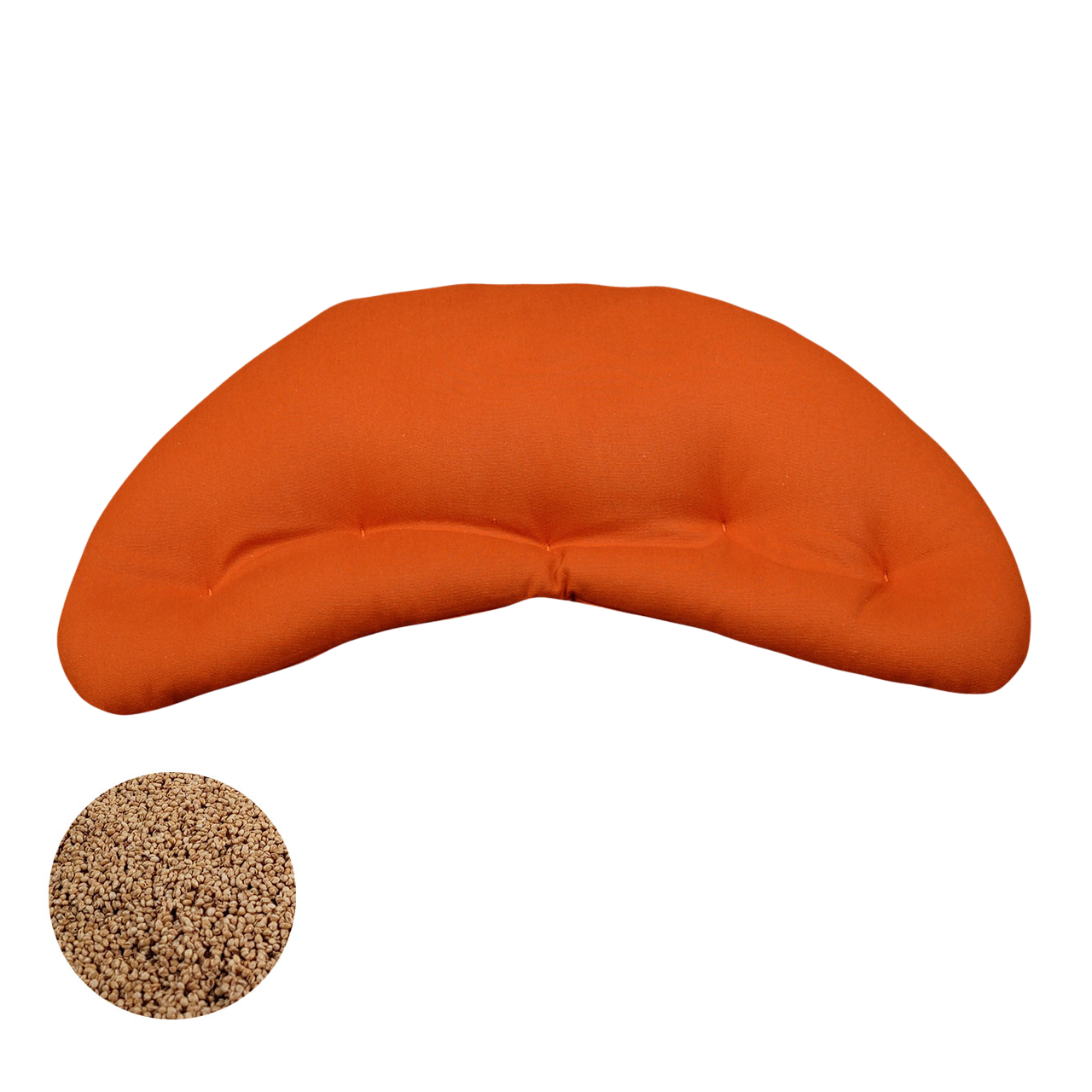 Speltex Halbmond Meditationskissen mit Bio Hirseschalen Füllung