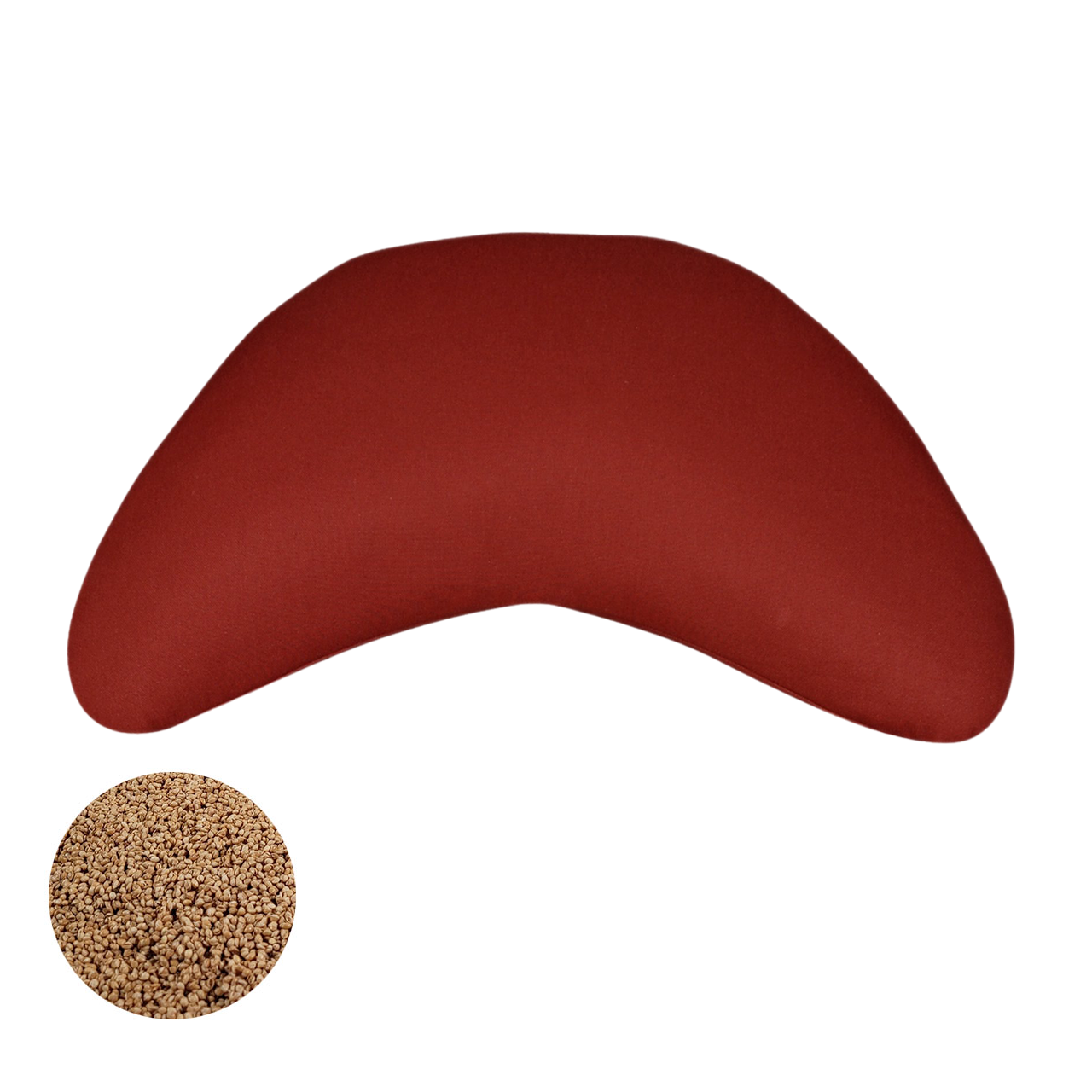 Speltex Halbmond Meditationskissen mit Bio Hirseschalen Füllung