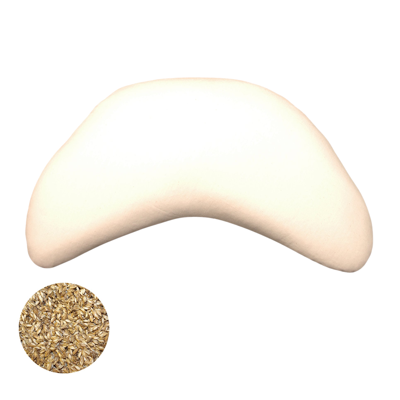 Speltex Halbmond Meditationskissen mit Bio Dinkelspelzen Füllung