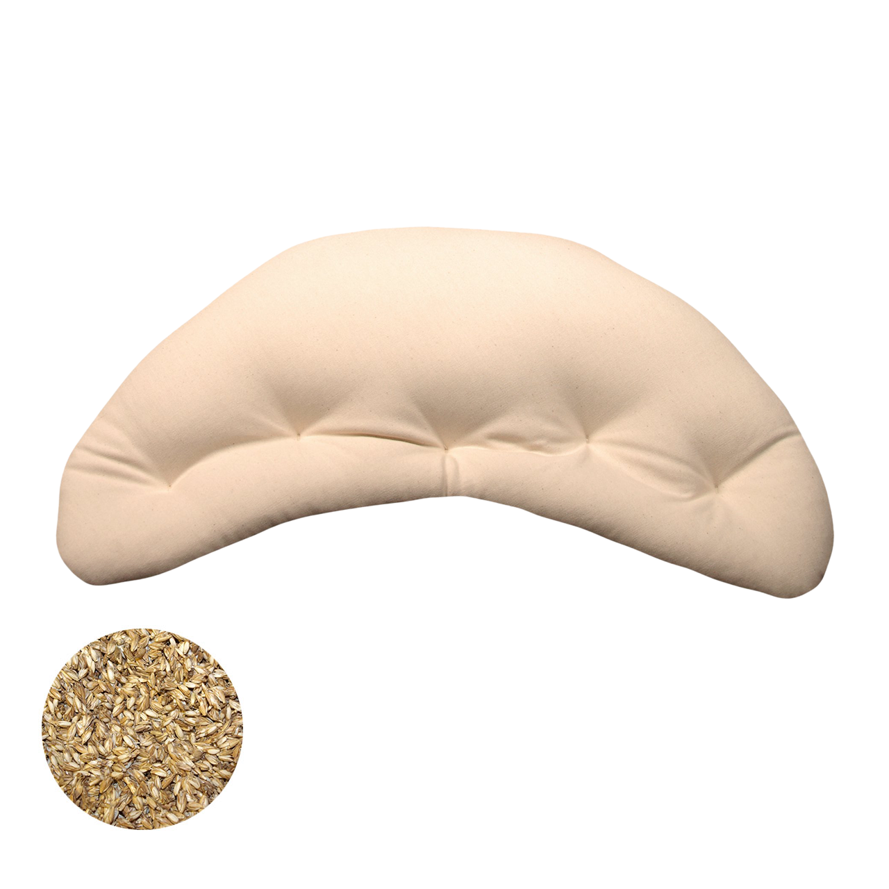 Speltex Halbmond Meditationskissen mit Bio Dinkelspelzen Füllung