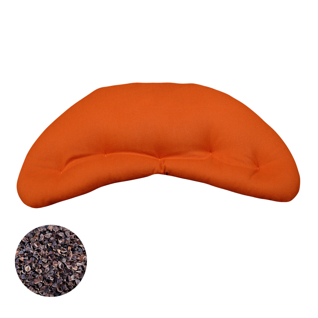 Speltex Halbmond Meditationskissen mit Bio Buchweizenschalen Füllung