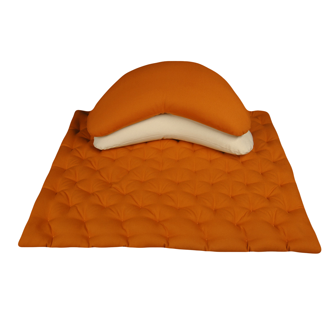 Speltex Halbmond Meditationskissen mit Bio Buchweizenschalen Füllung