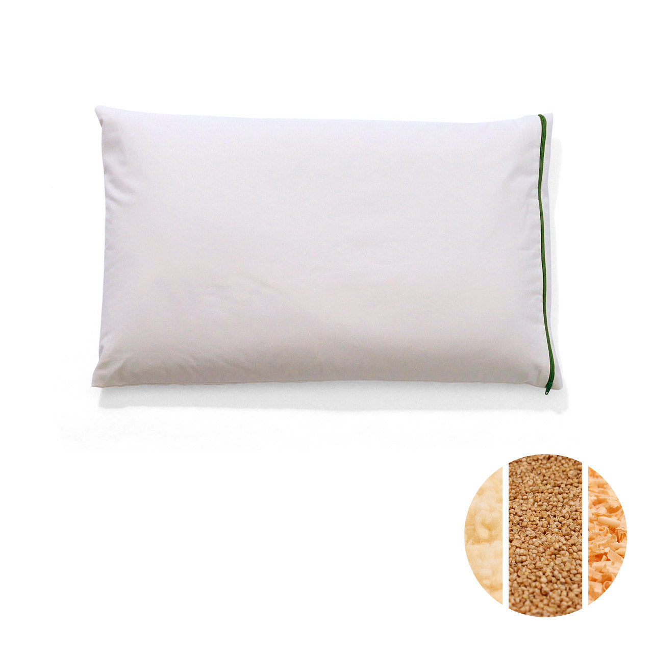 Mudis Kopfkissen mit Bio Schafschurwoll / Bio Hirse / Zirbenholz Füllung