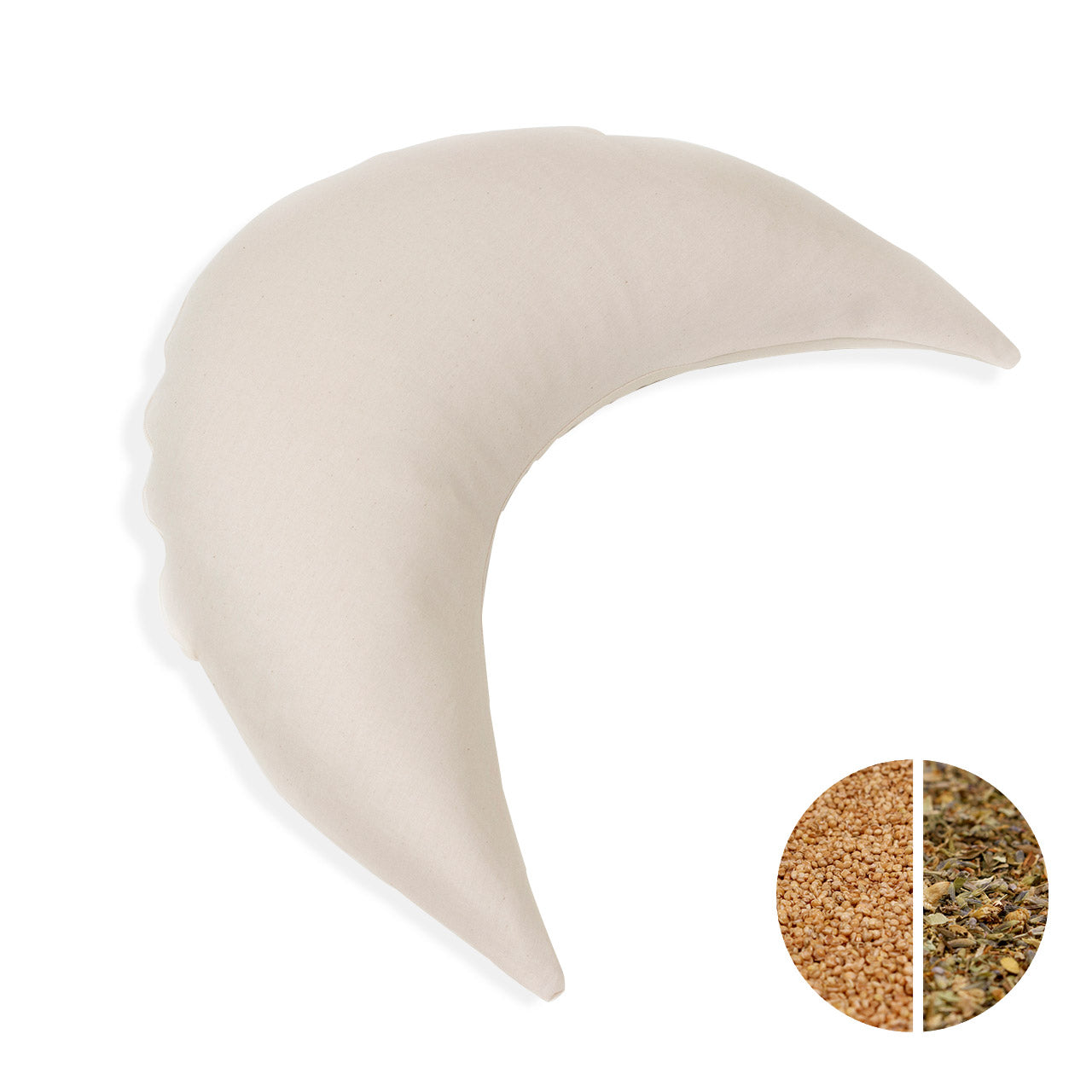 Mudis Mondkissen Nackenkissen mit Bio Hirse / Bio 6 Kräuter Füllung