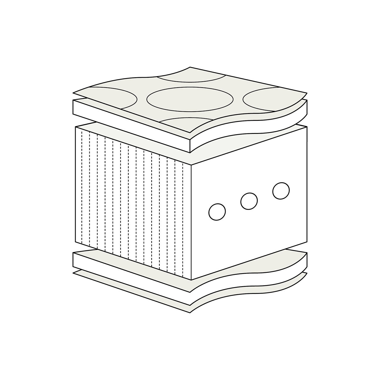 Prolana Schlaf-Line MITTEL Naturlatex Öko Matratze mit Bio Baumwolle Bezug