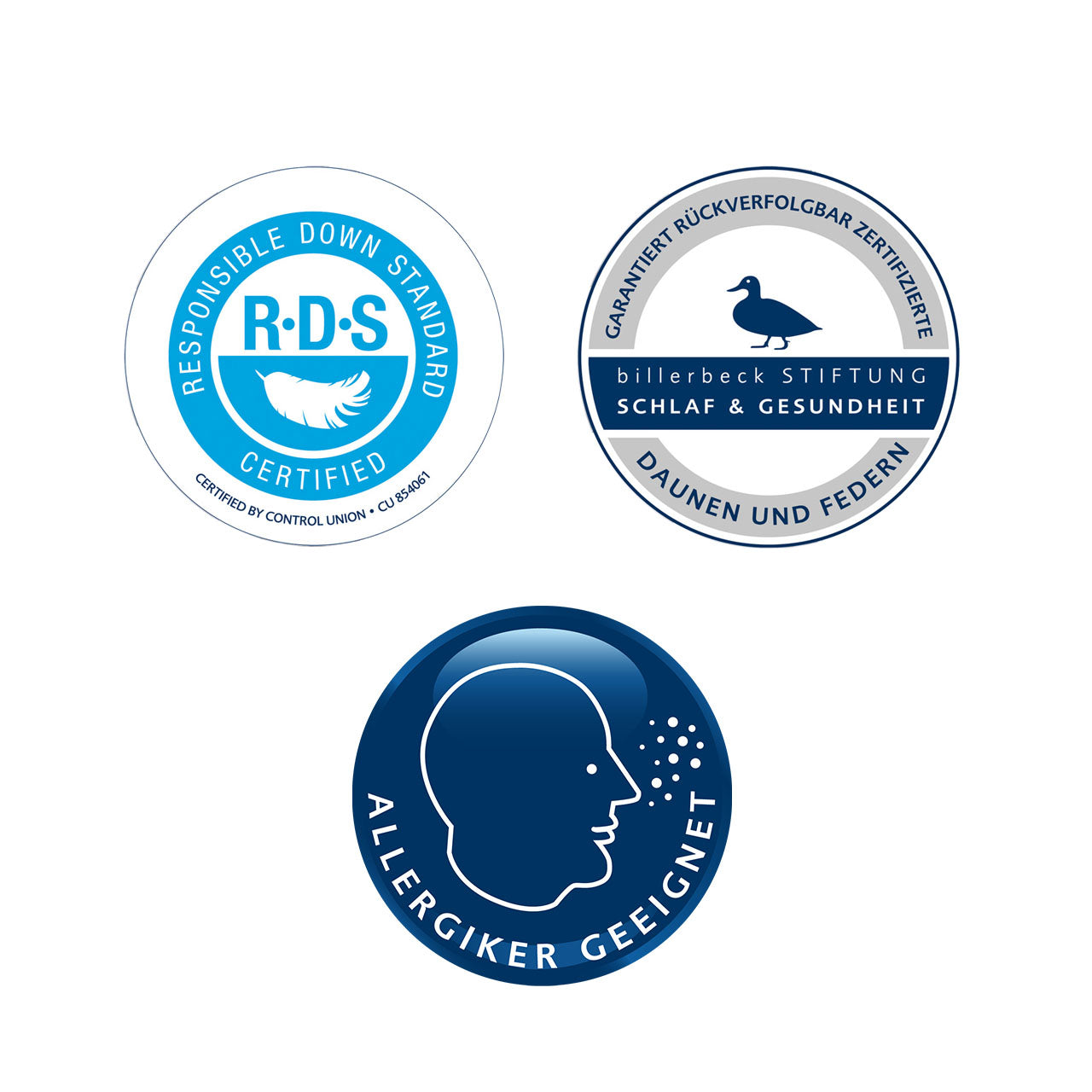 Billerbeck SMARAGD 3-Kammerkissen mit Daunenfüllung