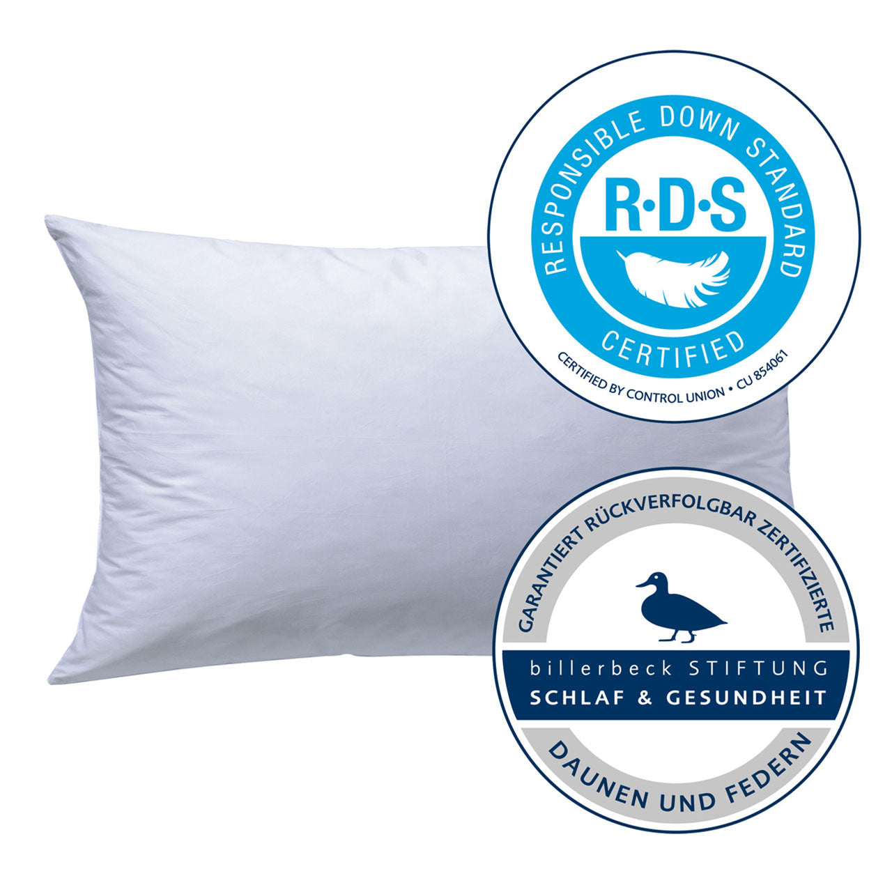 Billerbeck SMARAGD 3-Kammerkissen mit Daunenfüllung