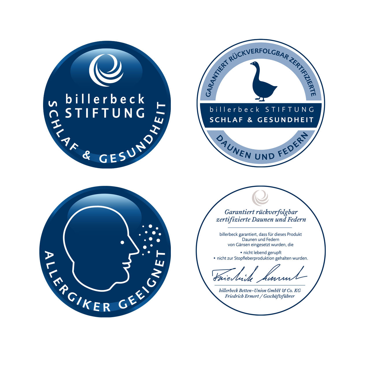 Billerbeck FRIEDA® Mono Ganzjahresdecke mit Gänsedaunen-Füllung