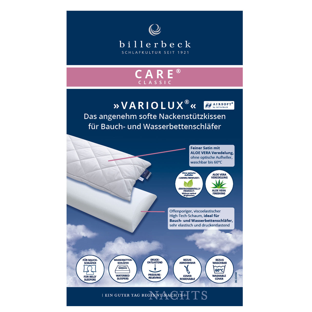 Billerbeck VARIOLUX® Nackenkissen mit Viscose Kern
