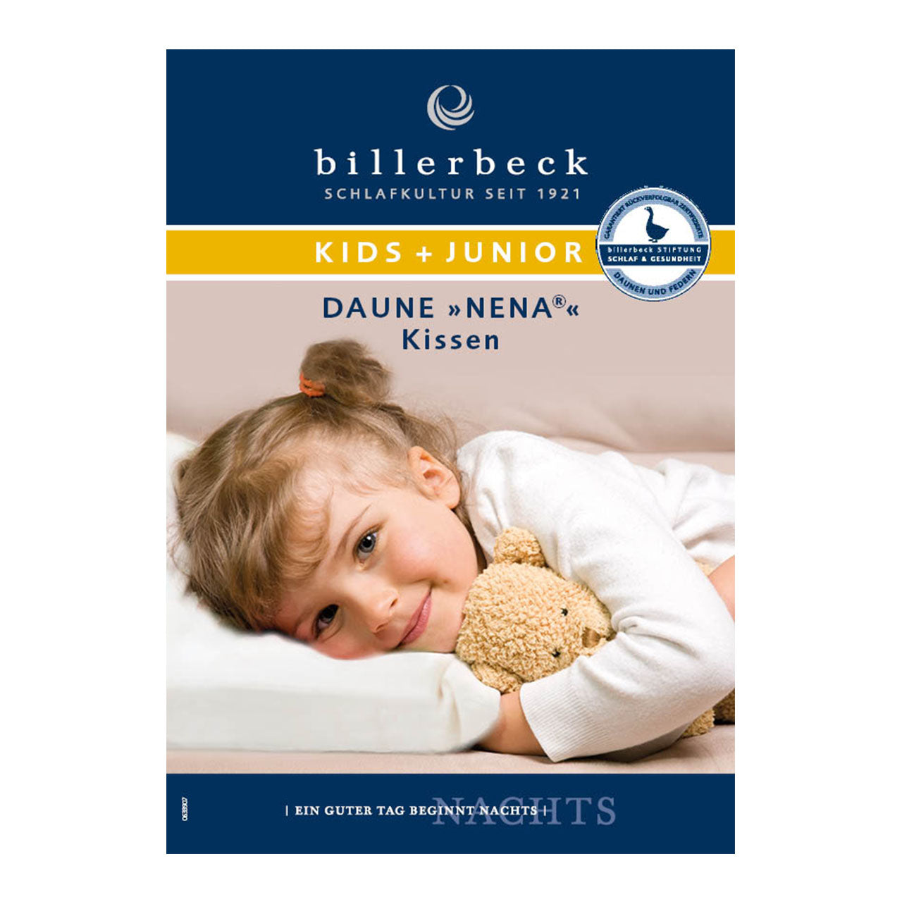 Billerbeck NENA® KIDS Flachkissen mit Gänsedaunenfüllung
