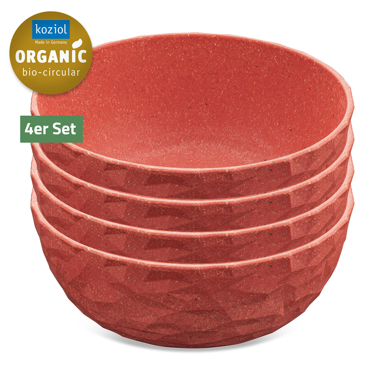 Koziol Club Bowl Schüssel 700 ml aus Bio Plastik, 4er Set
