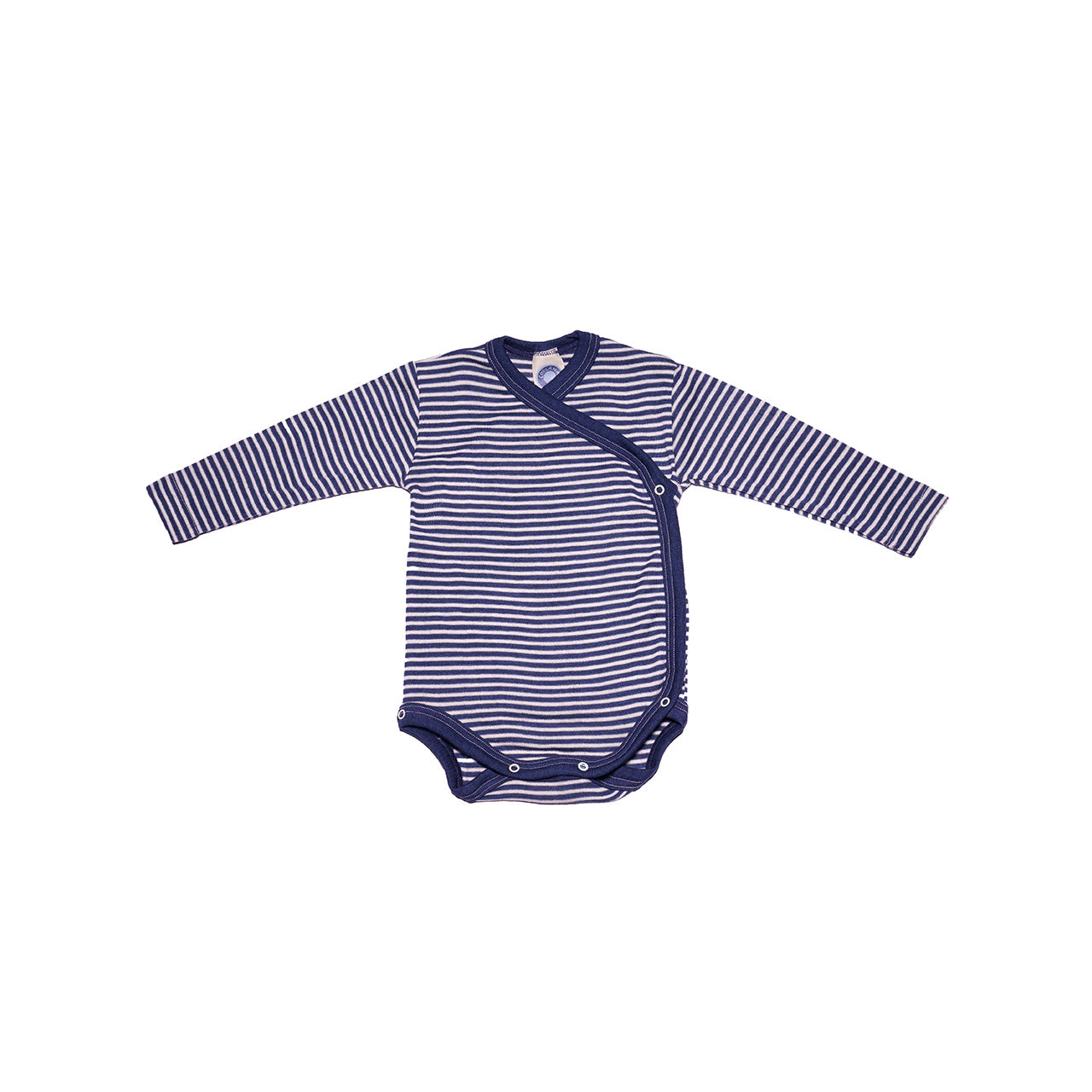 Cosilana Langarm Baby-Wickelbody aus Bio Wolle / Seide