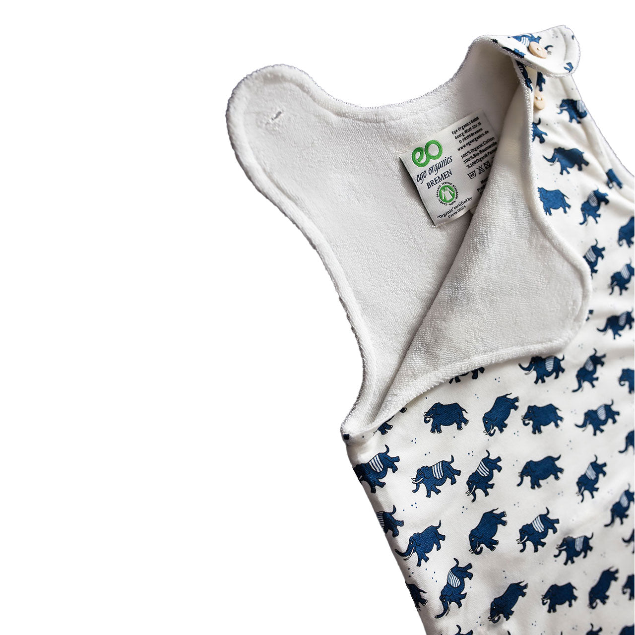 Ege Organics Kurzarm Babyschlafsack aus Bio Baumwoll Frottee
