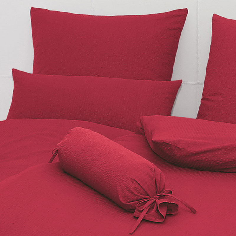 Janine Sensitive Uni Kissenbezug aus Baumwoll Seersucker