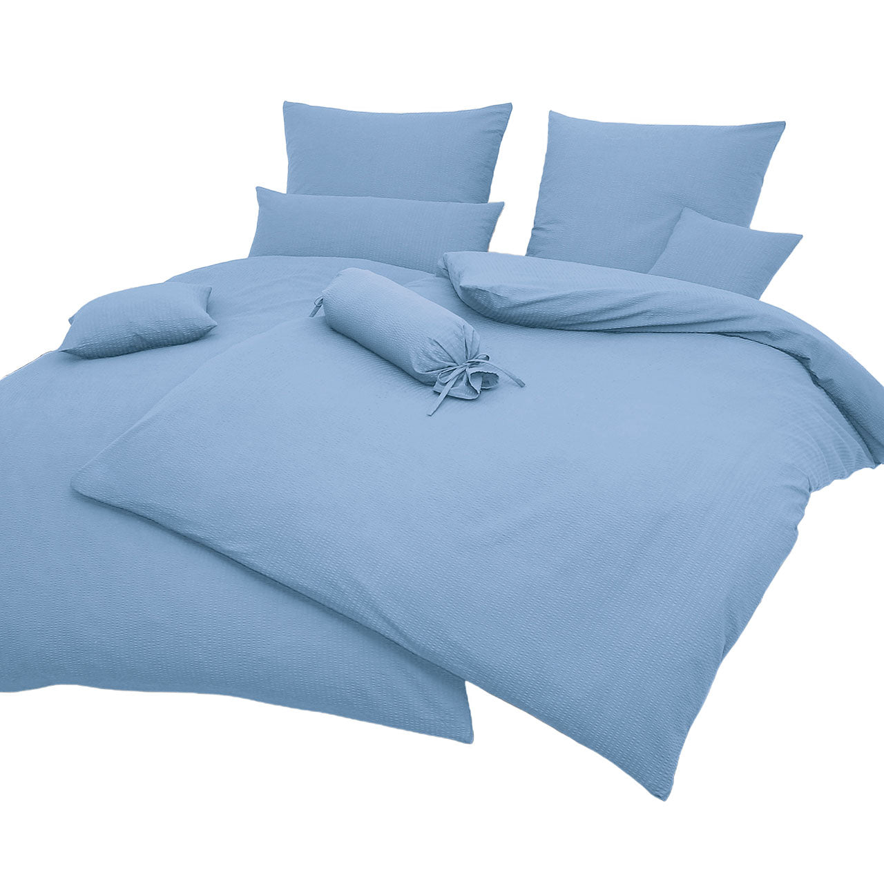 Janine Sensitive Uni Bettwäsche Set aus Baumwoll Seersucker