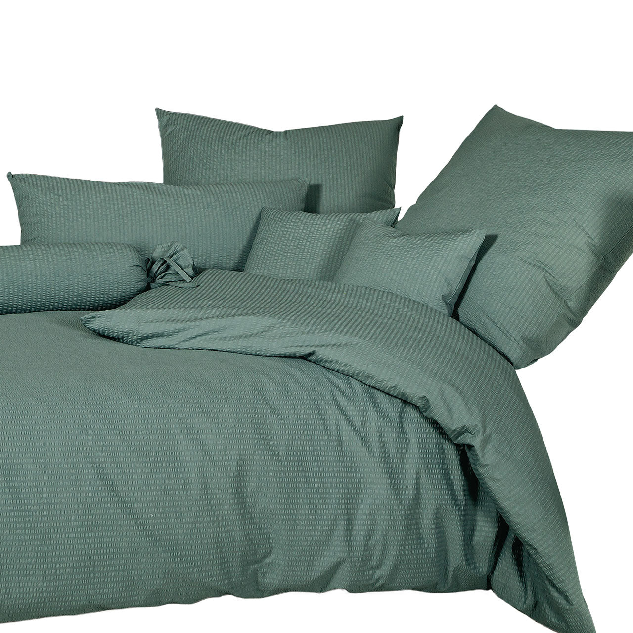 Janine Sensitive Uni Bettwäsche Set aus Baumwoll Seersucker