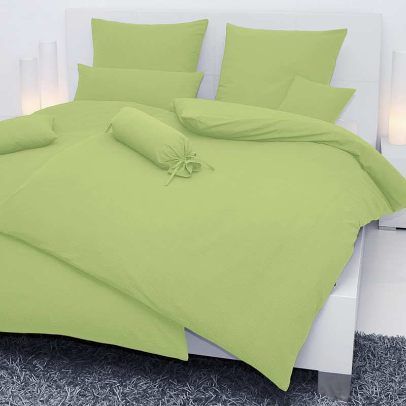 Janine Sensitive Uni Bettwäsche Set aus Baumwoll Seersucker