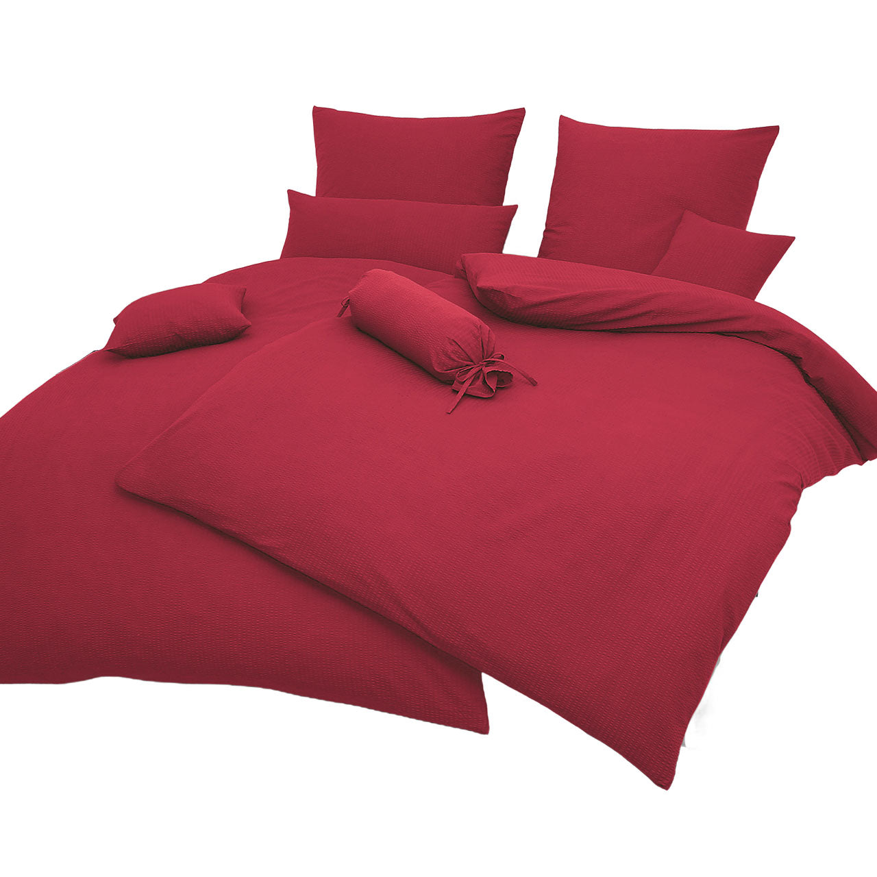 Janine Sensitive Uni Bettwäsche Set aus Baumwoll Seersucker