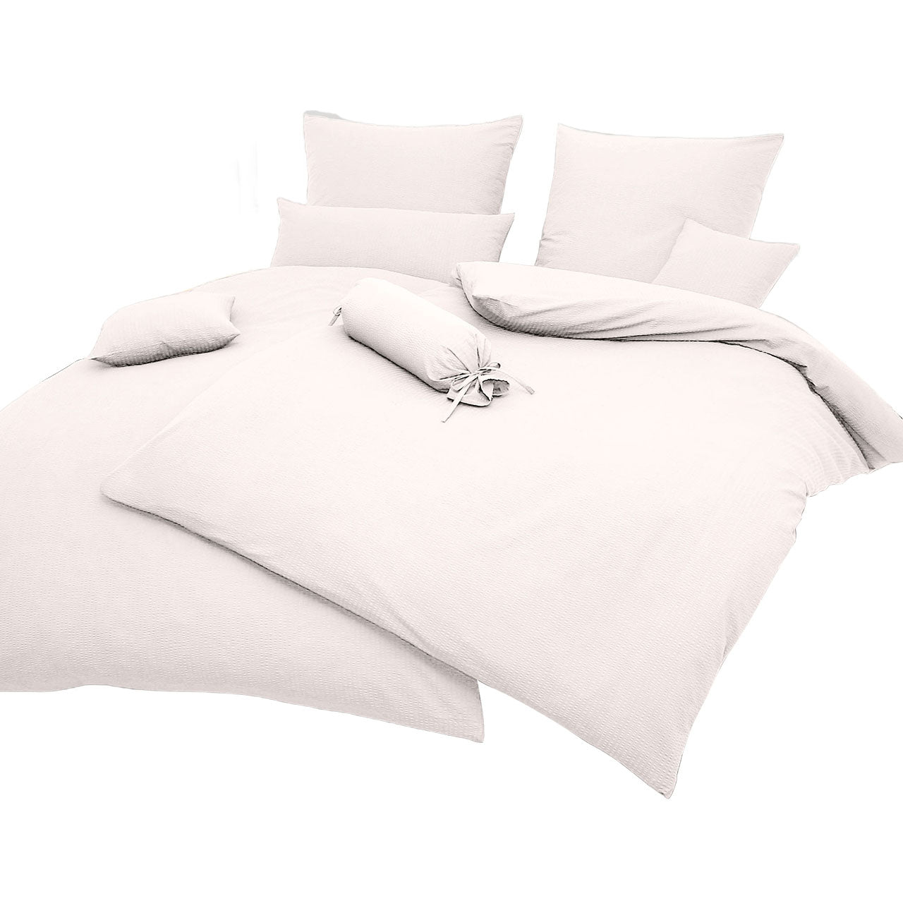 Janine Sensitive Uni Bettwäsche Set aus Baumwoll Seersucker