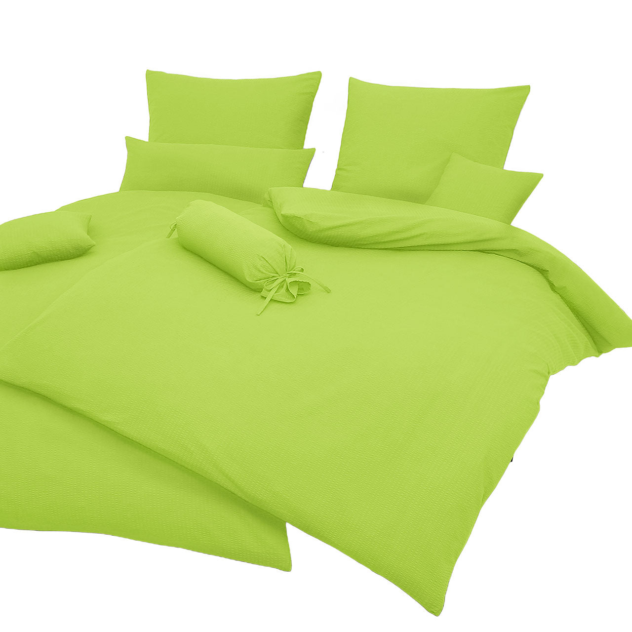 Janine Sensitive Uni Bettwäsche Set aus Baumwoll Seersucker