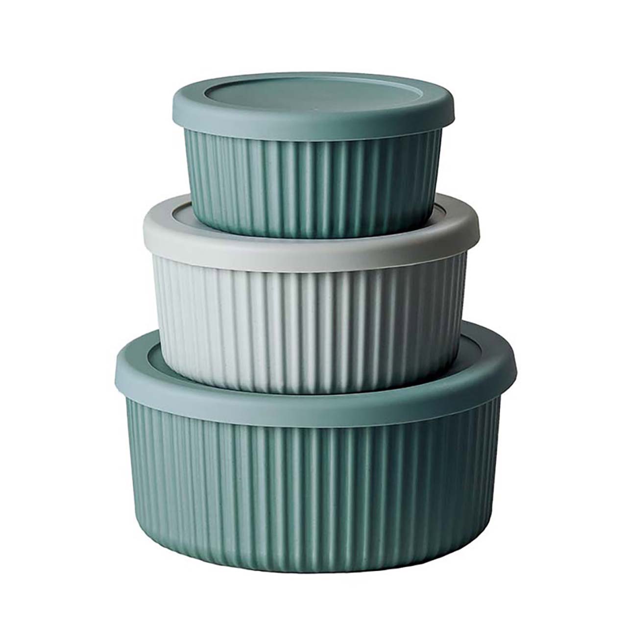 Bioloco plant deluxe Set aus drei PLA-Vorratsbehältern mit Silikondeckel