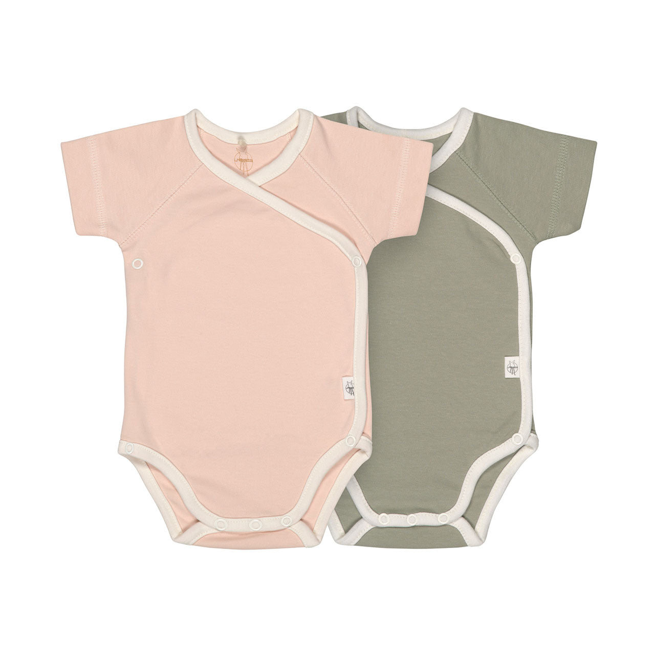 Lässig Cozy Colors Baby-Wickelbody Kurzarm aus Bio Baumwolle, 2er Pack
