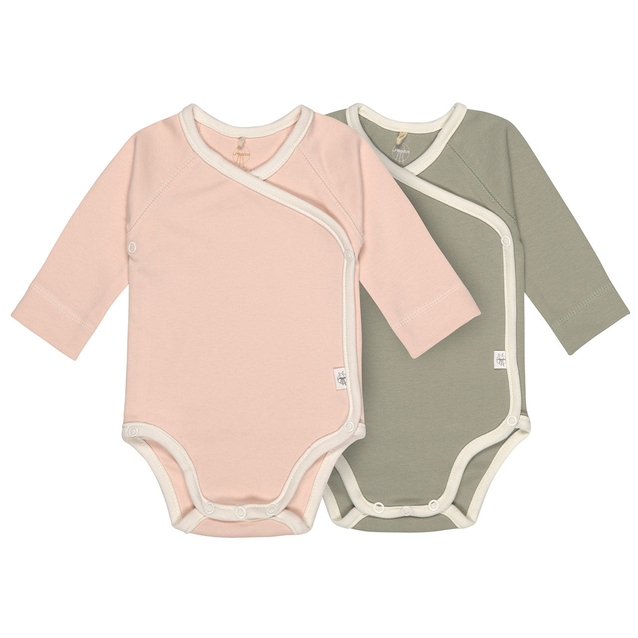Lässig Cozy Colors Baby-Wickelbody Langarm aus Bio Baumwolle, 2er Pack