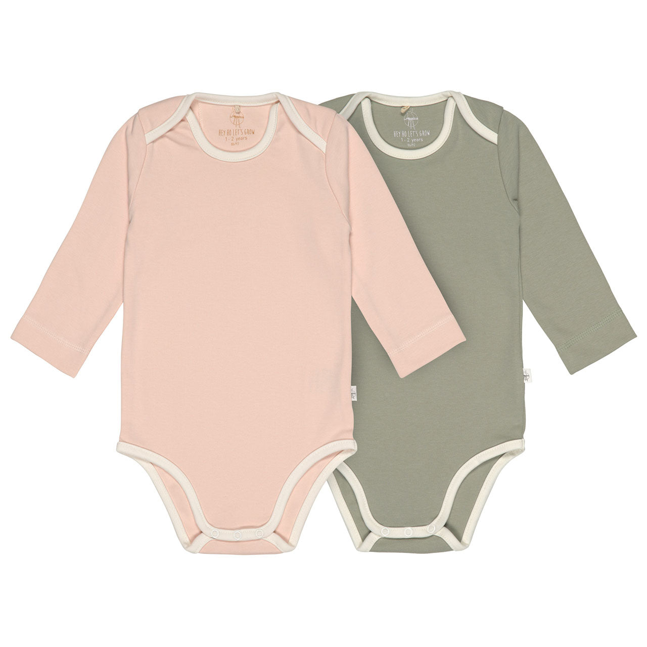 Lässig Cozy Colors Baby Langarm-Body aus Bio Baumwolle, 2er Pack
