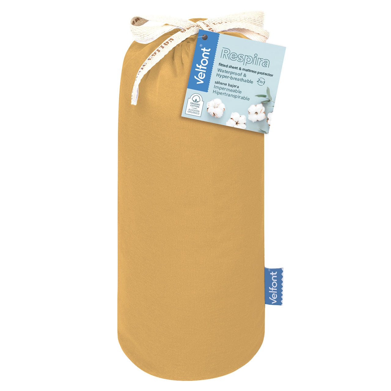 Velfont® Respira Bio-Baumwolle Spannbetttuch wasserdicht und atmungsaktiv