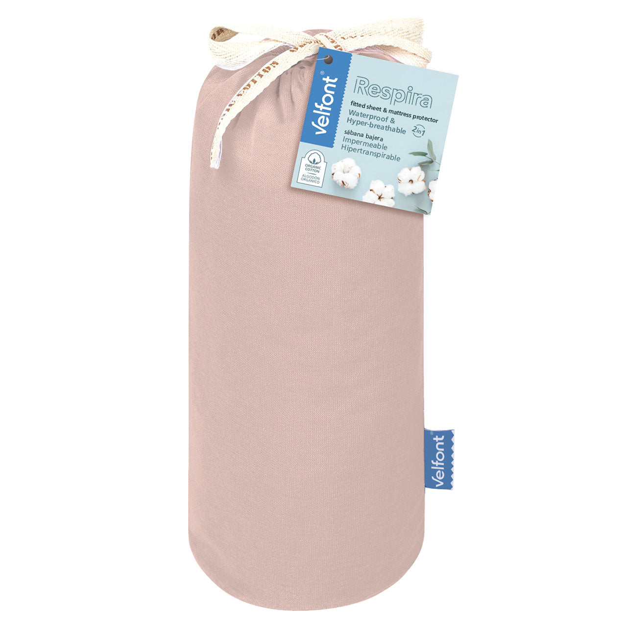 Velfont® Respira Bio-Baumwolle Spannbetttuch wasserdicht und atmungsaktiv