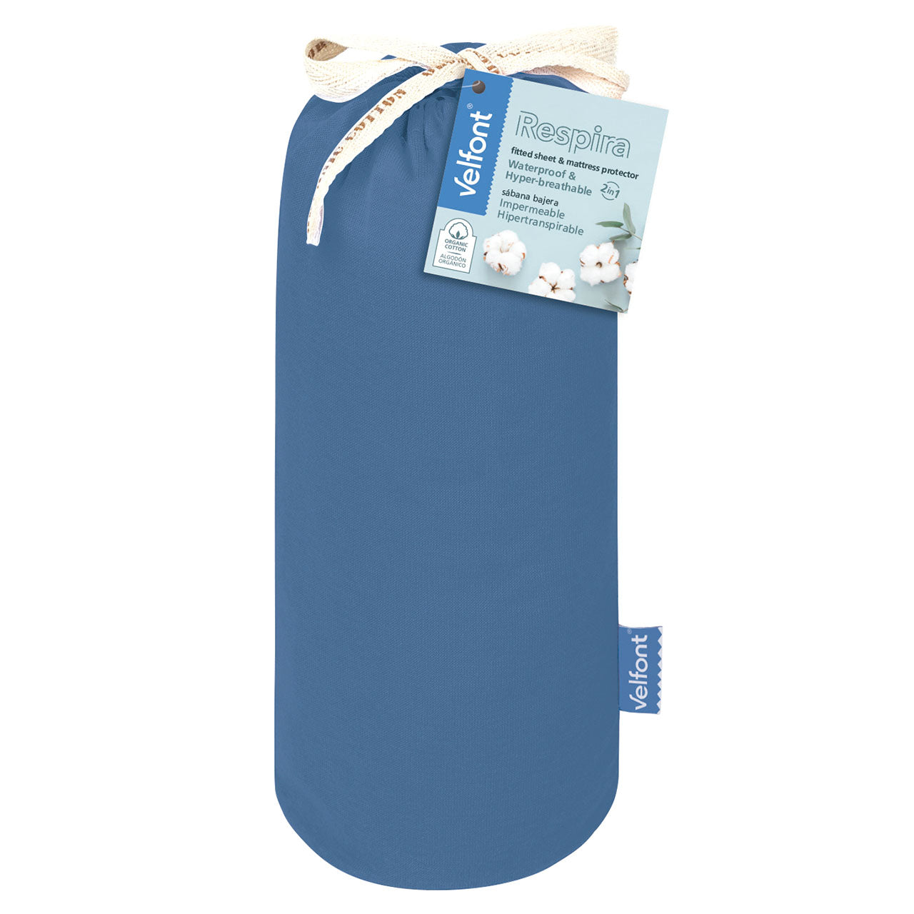 Velfont® Respira Bio-Baumwolle Spannbetttuch wasserdicht und atmungsaktiv