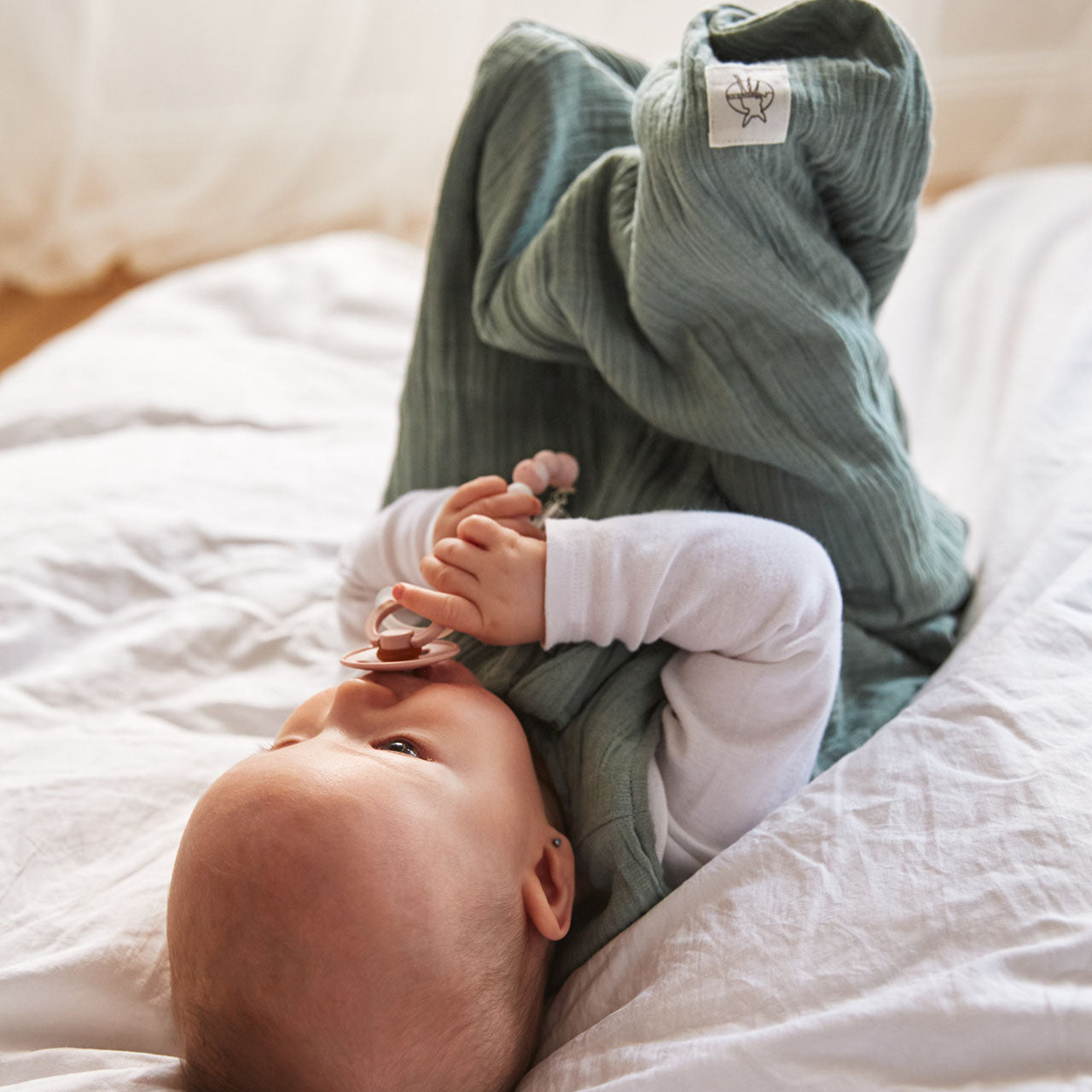 Lässig Cozy Home Baby Sommerschlafsack aus Bio Baumwoll-Musselin