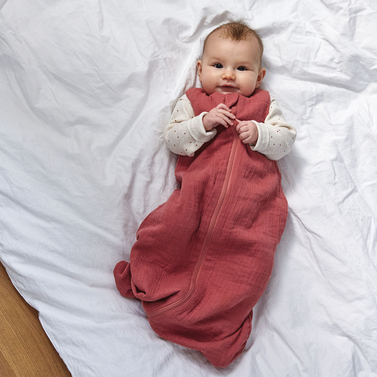 Lässig Cozy Home Baby Sommerschlafsack aus Bio Baumwoll-Musselin