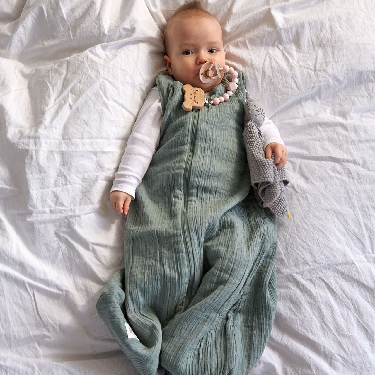 Lässig Cozy Home Baby Sommerschlafsack aus Bio Baumwoll-Musselin