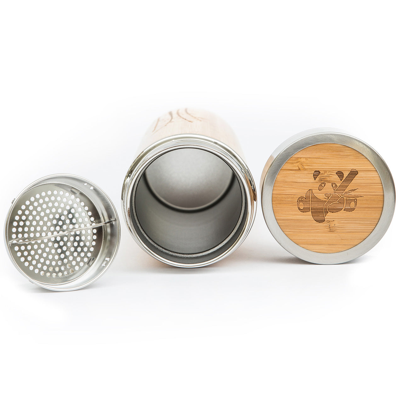 Pandoo Thermobecher aus Edelstahl / Bambus