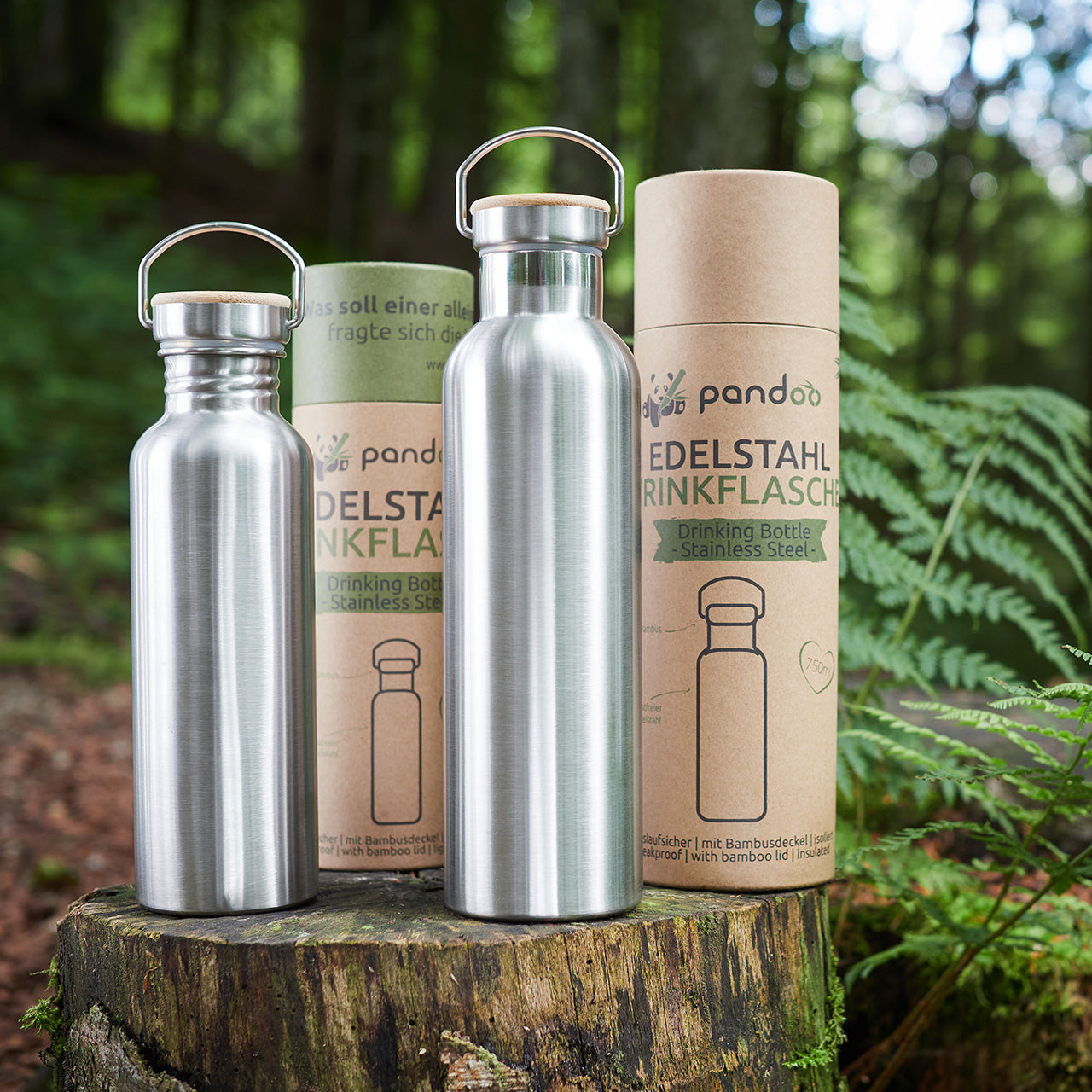 Pandoo Thermo Trinkflasche aus Edelstahl