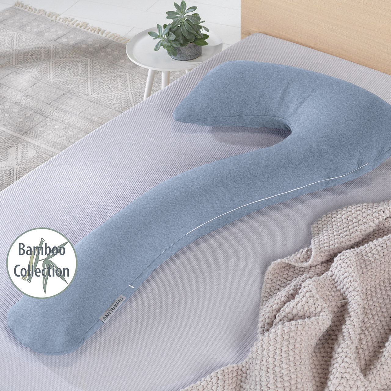 Theraline my7 Bamboo Collection Kissenbezug für Seitenschläferkissen aus Bambus / Bio Baumwolle