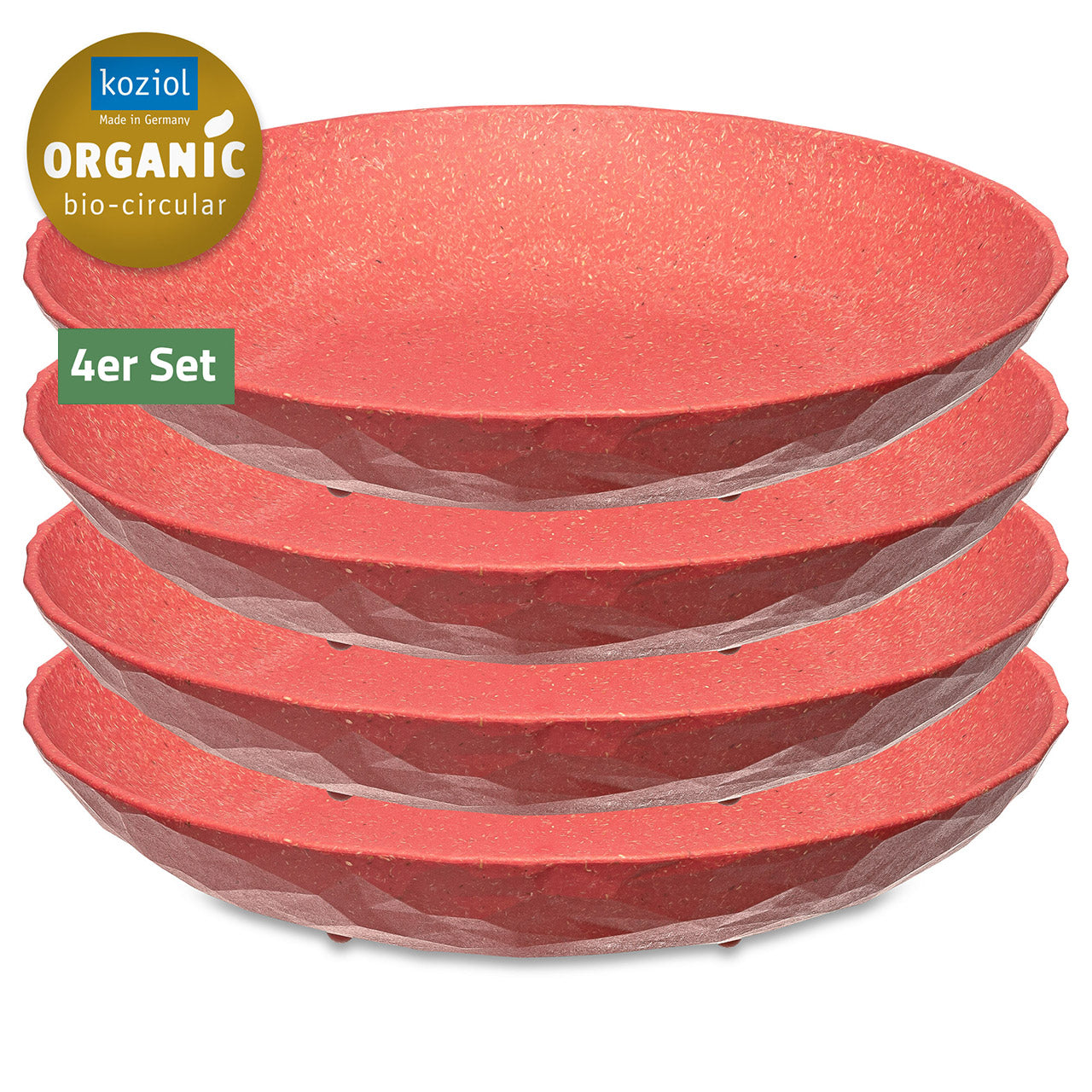 Koziol Club Plate Teller aus Bio Plastik, 4er Set