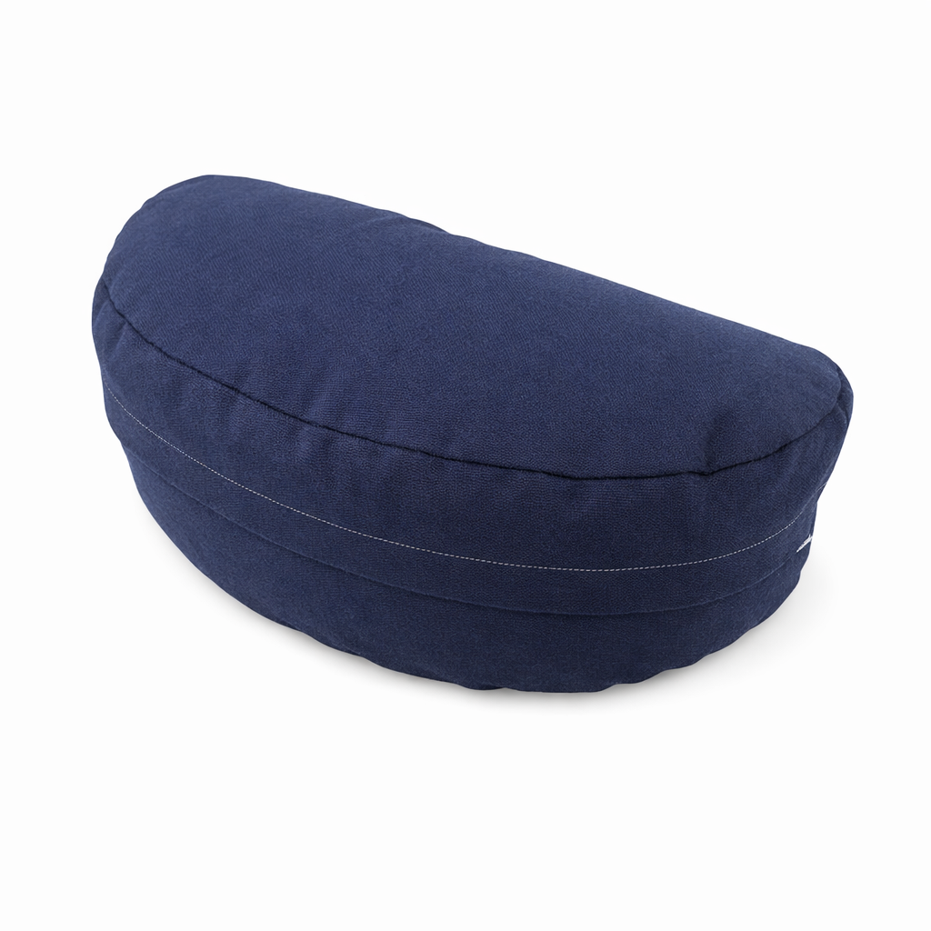 Mudis Meditationskissen Halbmond mit Dinkelspelz Füllung, 36 x 18 cm