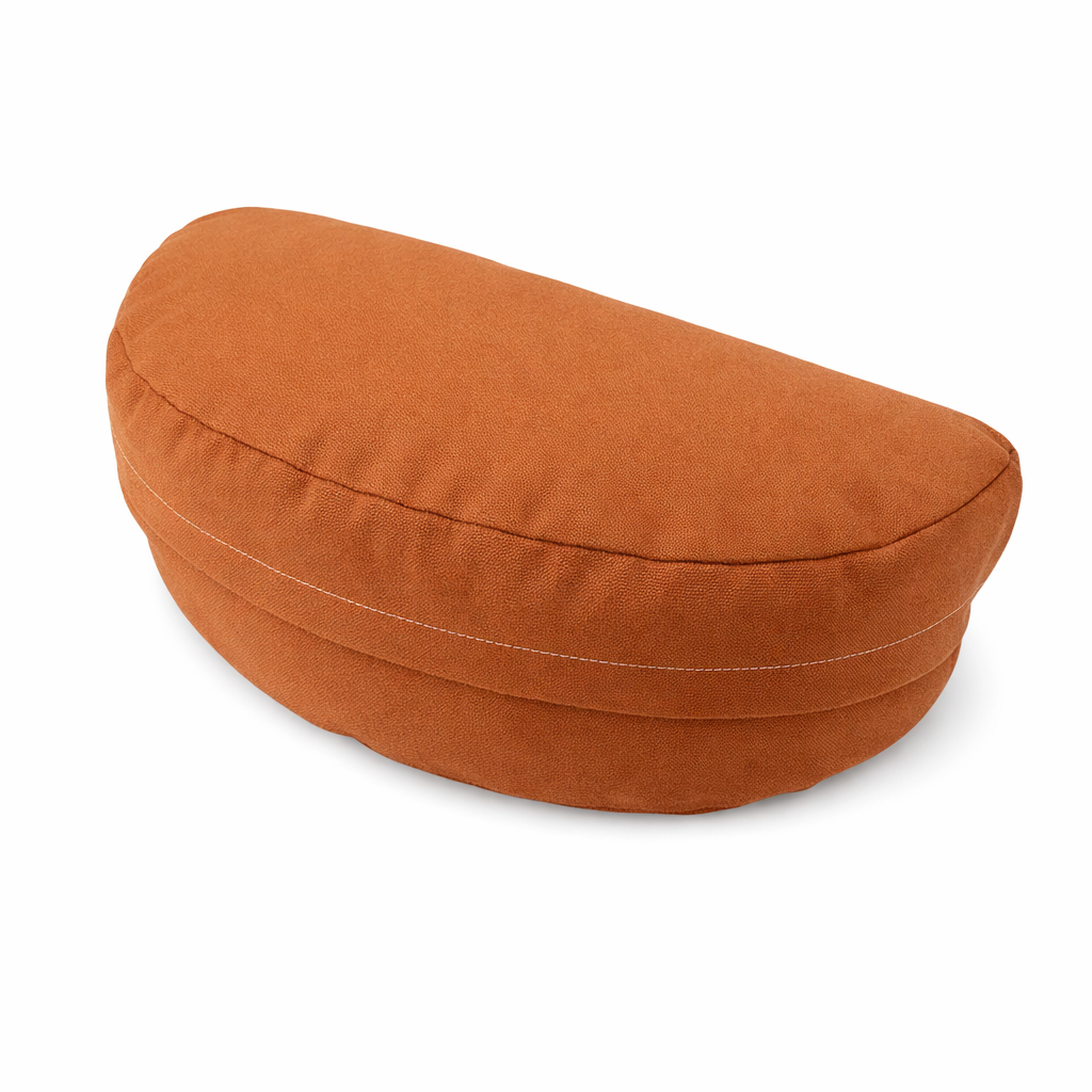 Mudis Meditationskissen Halbmond mit Dinkelspelz Füllung, 36 x 18 cm