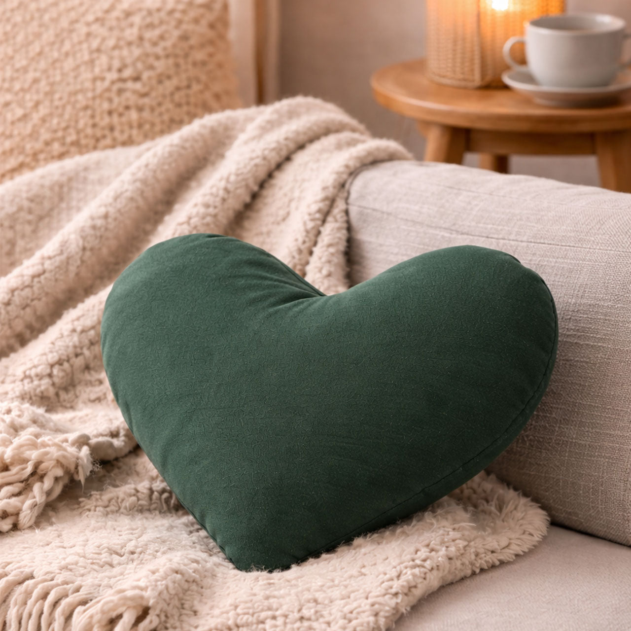 Mudis Duftkissen in Herzform mit Hirse-Kräuter Füllung, 25 x 30 cm