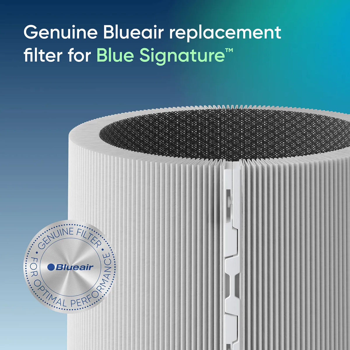 Blueair Original-Ersatzfilter für „Blue Signature“, zylindrische Filterplissierung mit Kohleschicht, Siegel „Genuine Filter“