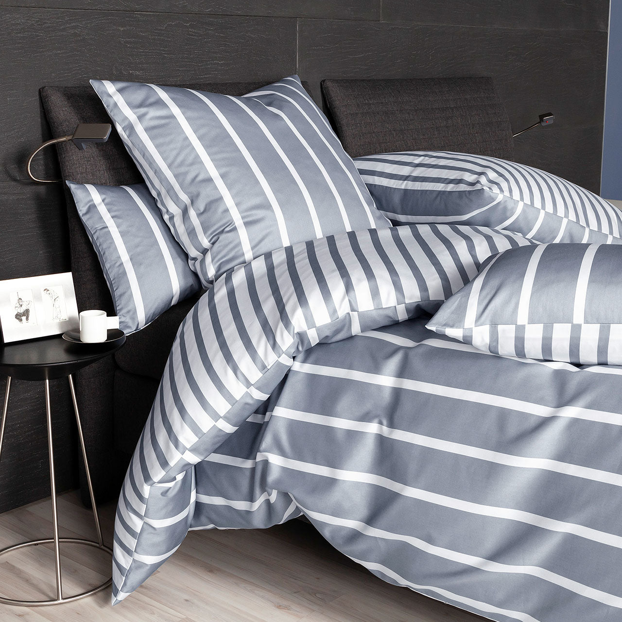 Janine Jersey Modern Classic Streifen Bettwäsche Set aus Baumwolle