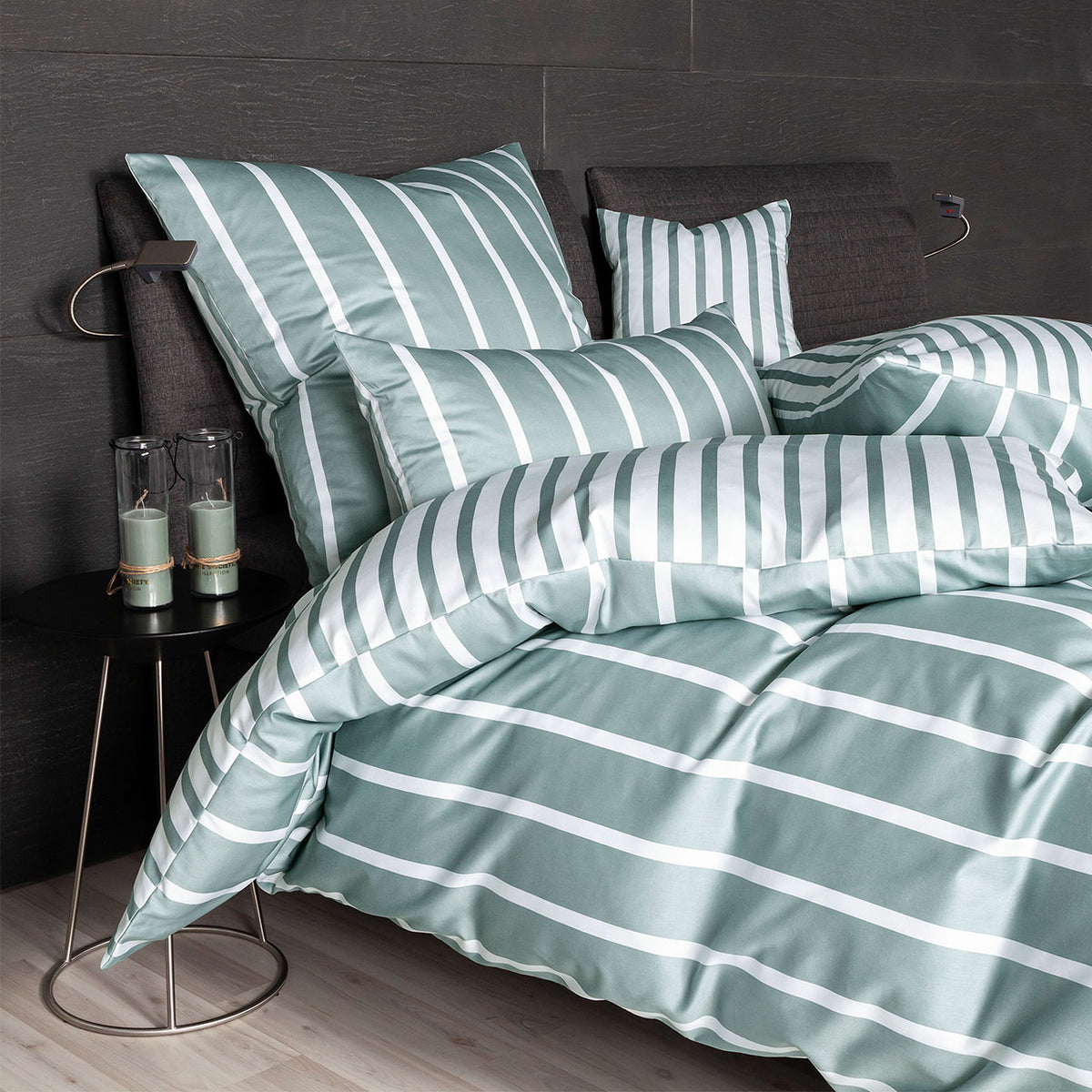 Janine Jersey Modern Classic Streifen Bettwäsche Set aus Baumwolle