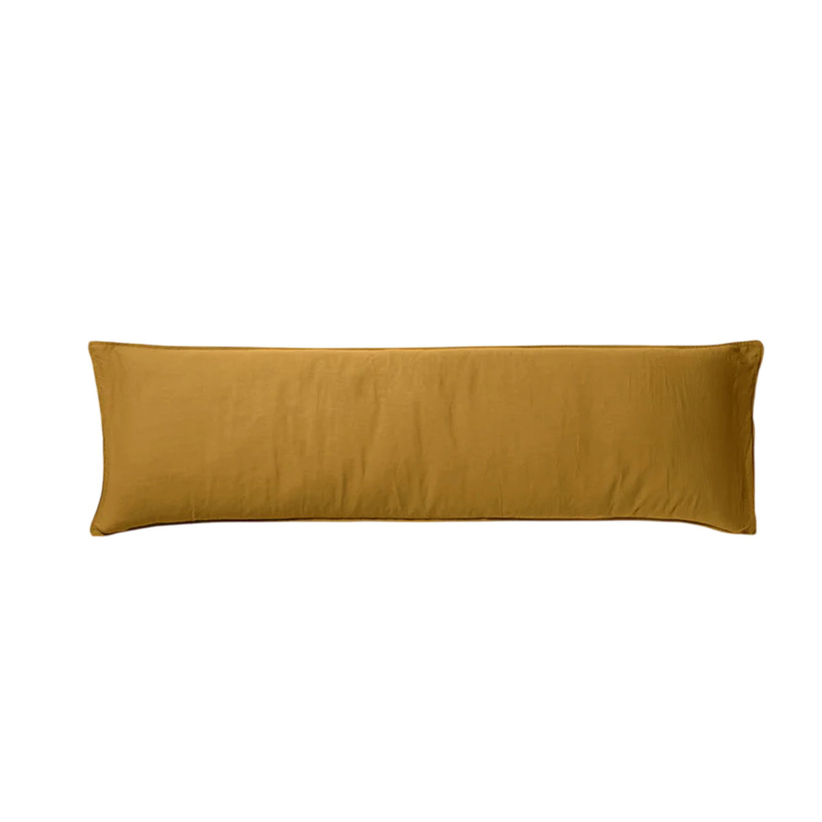 Suite702 bedMATE Leinen-Mix Kissenbezug in Khaki Gold, langes Seitenkissen, Gesamtansicht